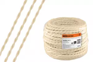 ЭЛМАКС - Ретро провод "Эко" 2х1,5 витой ГОСТ бежевый (50м) TDM элмакс, электротехника, кабель, светотехника, elmax.pro