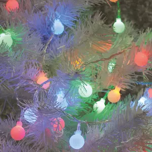 ЭЛМАКС - Гирлянда 4.5V 20 LED мульти, 1.28W, 42mA, длина 2 м, батарейки 3*АА, IP20, шнур 0,5 м 0.12мм, CL5 элмакс, электротехника, кабель, светотехника, elmax.pro