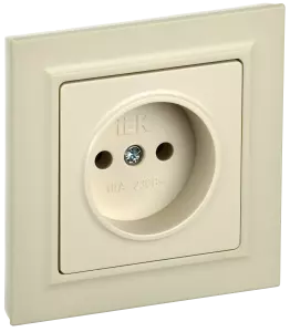 ЭЛМАКС - BRITE Роз. без з/к/ш 10А в сб. РСР10-1-0-БрКр беж. IEK элмакс, электротехника, кабель, светотехника, elmax.pro