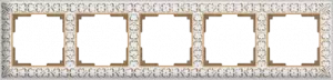 ЭЛМАКС - WL07-Frame-05/Рамка на 5 постов (белое золото) элмакс, электротехника, кабель, светотехника, elmax.pro