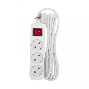 ЭЛМАКС - Удлинитель STANDARD 3 гнезда, 3м, 3х1,0мм², с/з, с выключателем, белый REXANT элмакс, электротехника, кабель, светотехника, elmax.pro