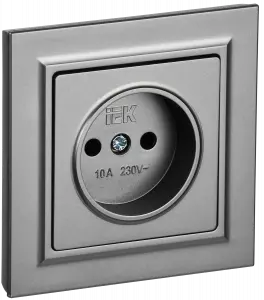 ЭЛМАКС - BRITE Роз. без з/к/ш 10А в сб. РСР10-1-0-БрС сталь IEK элмакс, электротехника, кабель, светотехника, elmax.pro