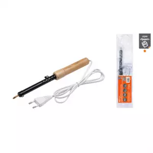 ЭЛМАКС - Паяльник ПД-60, ЭПСН, мощность 60 Вт, 230 В, деревянная ручка, плоское жало, "Гранит" TDM элмакс, электротехника, кабель, светотехника, elmax.pro