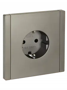 ЭЛМАКС - FORTE&PIANO Розетка с з/к з/ш в/к 16А FP515 сталь IEK элмакс, электротехника, кабель, светотехника, elmax.pro