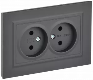 ЭЛМАКС - BRITE Роз. 2-я без з/к/ш 10А в сб. РС12-2-БрГ граф. IEK элмакс, электротехника, кабель, светотехника, elmax.pro