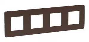 ЭЛМАКС - UNICA STUDIO рамка 4-поста, ШОКОЛАД/антрацит элмакс, электротехника, кабель, светотехника, elmax.pro