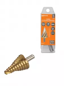 ЭЛМАКС - Сверло по металлу ступенчатое, 9-36 мм, 10 ступеней, нитрид., HSS, цилиндр. хв., "Рубин" TDM элмакс, электротехника, кабель, светотехника, elmax.pro