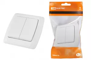 ЭЛМАКС - Выключатель 2 кл.10А белый "Онега" TDM элмакс, электротехника, кабель, светотехника, elmax.pro