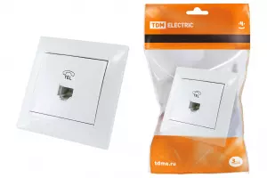 ЭЛМАКС - Розетка телефонная RJ11 белая "Лама" TDM элмакс, электротехника, кабель, светотехника, elmax.pro