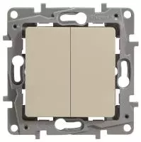 ЭЛМАКС - Выключатель/переключатель двухклавишный - Etika Plus - 10 A - 250 В~ - слоновая кость элмакс, электротехника, кабель, светотехника, elmax.pro