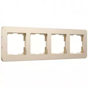 ЭЛМАКС - W0042611/ Рамка на 4 поста Platinum (шампань) элмакс, электротехника, кабель, светотехника, elmax.pro