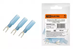 ЭЛМАКС - Наконечник НВИ-Т 2,5–5 вилка в термоусаживаемой манжете (100шт) TDM элмакс, электротехника, кабель, светотехника, elmax.pro