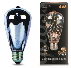 ЭЛМАКС - Лампа Gauss LED 3D-Butterfly E27 4W 1/10/40 элмакс, электротехника, кабель, светотехника, elmax.pro