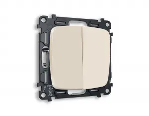 ЭЛМАКС - Комплект механизма 2-клавишного выключателя OMEGA MO323010 Бежевый матовый 10A-250V QUANT (OP3230, V элмакс, электротехника, кабель, светотехника, elmax.pro