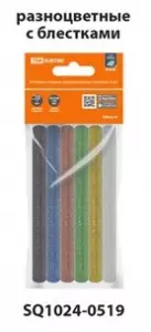 ЭЛМАКС - Клеевые стержни универсальные цветные с блестками, 11 мм x 100 мм, набор 6 шт, "Алмаз" TDM элмакс, электротехника, кабель, светотехника, elmax.pro