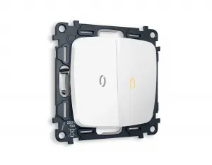 ЭЛМАКС - Комплект механизма 2-клавишного проходного выключателя с подсветкой 3200K (мягкий теплый свет) OMEGA элмакс, электротехника, кабель, светотехника, elmax.pro