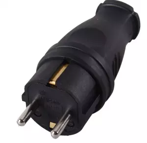 ЭЛМАКС - Вилка прямая с/з, каучук IP44 16А 250В Вихрь элмакс, электротехника, кабель, светотехника, elmax.pro