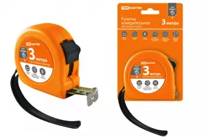 ЭЛМАКС - Рулетка, длина 3 м, стальная лента, ширина 16 мм, пластиковый корпус, "Гранит" TDM элмакс, электротехника, кабель, светотехника, elmax.pro