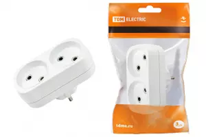 ЭЛМАКС - Блок на 2 гнезда 2П б/з плоский 6А 250B TDM элмакс, электротехника, кабель, светотехника, elmax.pro