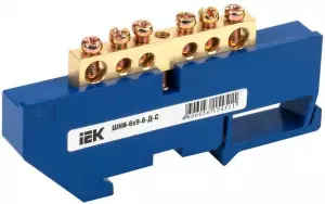 ЭЛМАКС - Шина нулевая ШНИ-6х9-6-Д-С на DIN-изол. ШНИ IEK YNN10-69-6D-K07 элмакс, электротехника, кабель, светотехника, elmax.pro