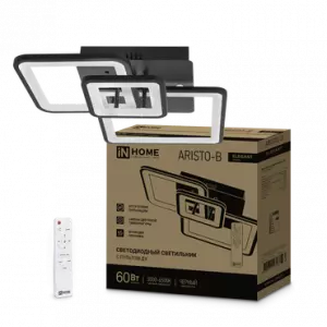 ЭЛМАКС - Светильник светодиодный ELEGANT ARISTO-B 60Вт 230В 3000-6500K 4700Лм 531х448х151мм пульт ДУ черный I элмакс, электротехника, кабель, светотехника, elmax.pro