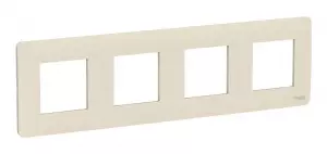 ЭЛМАКС - UNICA STUDIO рамка 4-постовая, бежевый элмакс, электротехника, кабель, светотехника, elmax.pro