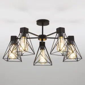 ЭЛМАКС - Потолочная люстра в стиле лофт 70107/5 черный элмакс, электротехника, кабель, светотехника, elmax.pro