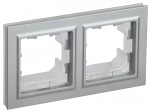 ЭЛМАКС - BRITE Рамка 2-мест. IP44 РУ-2-БрА-44 алюм. IEK элмакс, электротехника, кабель, светотехника, elmax.pro