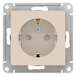 ЭЛМАКС - ATLASDESIGN РОЗЕТКА с заземлением со шторками, 16А, механизм, БЕЖЕВЫЙ элмакс, электротехника, кабель, светотехника, elmax.pro