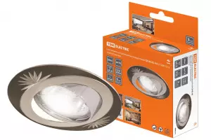 ЭЛМАКС - Светильник встраиваемый поворотный СВ 02-05 MR16 50Вт G5.3 черный/никель TDM элмакс, электротехника, кабель, светотехника, elmax.pro