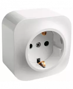 ЭЛМАКС - Quteo Розетка с заземлением без шторок наружная белая элмакс, электротехника, кабель, светотехника, elmax.pro