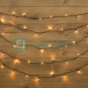 ЭЛМАКС - Гирлянда "Твинкл Лайт" 6 м, темно-зеленый ПВХ, 40 LED, цвет ТЕПЛЫЙ БЕЛЫЙ элмакс, электротехника, кабель, светотехника, elmax.pro