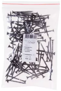 ЭЛМАКС - Саморезы черные по гипроку к дереву 3,5 х 45 100 шт Фасовка элмакс, электротехника, кабель, светотехника, elmax.pro