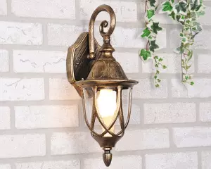 ЭЛМАКС - Уличный настенный светильник Orion черное золото элмакс, электротехника, кабель, светотехника, elmax.pro