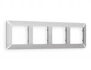 ЭЛМАКС - Рамка ALFA Line (Серебро глянец) 4-ая AF110404 элмакс, электротехника, кабель, светотехника, elmax.pro