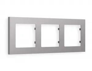 ЭЛМАКС - Рамка ALFA Techno (Сталь матовый) 3-ая AF220503 элмакс, электротехника, кабель, светотехника, elmax.pro