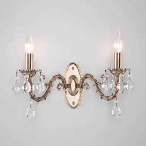 ЭЛМАКС - Классическое бра с хрусталем 10102/2 античная бронза/прозрачный хрусталь Strotskis элмакс, электротехника, кабель, светотехника, elmax.pro