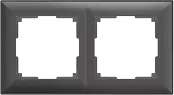 WL14-Frame-02/ Рамка на 2 поста (серо-коричневый)