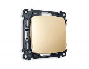 ЭЛМАКС - Комплект механизма 1-клавишного выключателя OMEGA MO601010 Шампань 10A-250V QUANT (OP6010, VM101) элмакс, электротехника, кабель, светотехника, elmax.pro