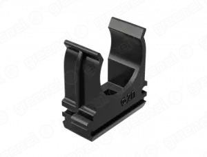 Держатель с защелкой для жестких и гофрированных труб D25мм (90/900шт), цвет - Чёрный ТМ ГРИНЕЛ