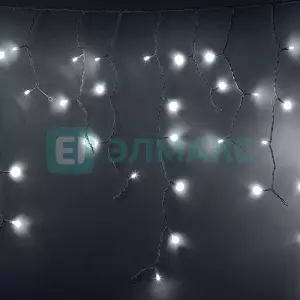 ЭЛМАКС - Гирлянда Айсикл (бахрома) светодиодный, 4,8 х 0,6 м, белый провод, 230 В, диоды белые, 152 LED элмакс, электротехника, кабель, светотехника, elmax.pro