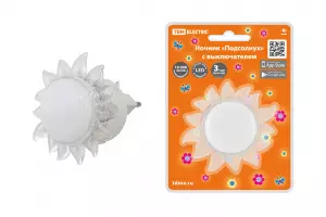 ЭЛМАКС - Ночник "Подсолнух" с выключателем, 0,4 Вт, 220 В TDM элмакс, электротехника, кабель, светотехника, elmax.pro