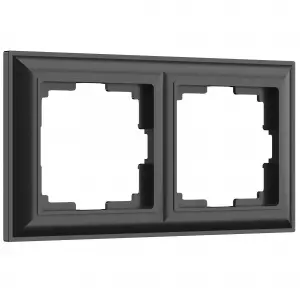 ЭЛМАКС - W0022208/ Рамка на 2 поста Fiore (черный матовый) элмакс, электротехника, кабель, светотехника, elmax.pro