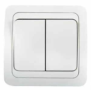 ЭЛМАКС - Выключатель двухклавишный CLASSICO белый 2023 IN HOME элмакс, электротехника, кабель, светотехника, elmax.pro