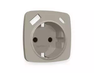 ЭЛМАКС - Лицевая панель OMEGA (Серо-бежевый матовый) для электрической розетки с заземлением со шторками 2USB элмакс, электротехника, кабель, светотехника, elmax.pro