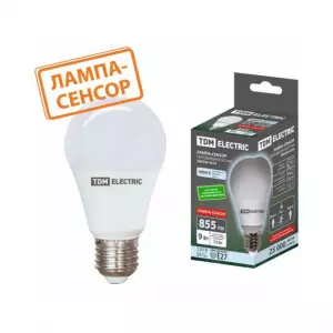 Лампа светодиодная А60-9 Вт-230 В-4000 К-E27 "СЕНСОР" TDM