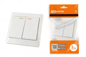 ЭЛМАКС - Выключатель 2 кл. с подсветкой 10А белый "Ильмень" TDM элмакс, электротехника, кабель, светотехника, elmax.pro