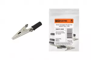 ЭЛМАКС - Зажим "крокодил" ЗК 15А 53мм черный (10шт) TDM элмакс, электротехника, кабель, светотехника, elmax.pro