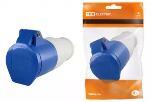 ЭЛМАКС - Розетка 213 переносная 2Р+РЕ 16А 220В IP44 TDM элмакс, электротехника, кабель, светотехника, elmax.pro