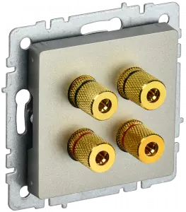 ЭЛМАКС - BRITE Аудиорозетка 4-мест. РА10-БрШ шамп. IEK элмакс, электротехника, кабель, светотехника, elmax.pro